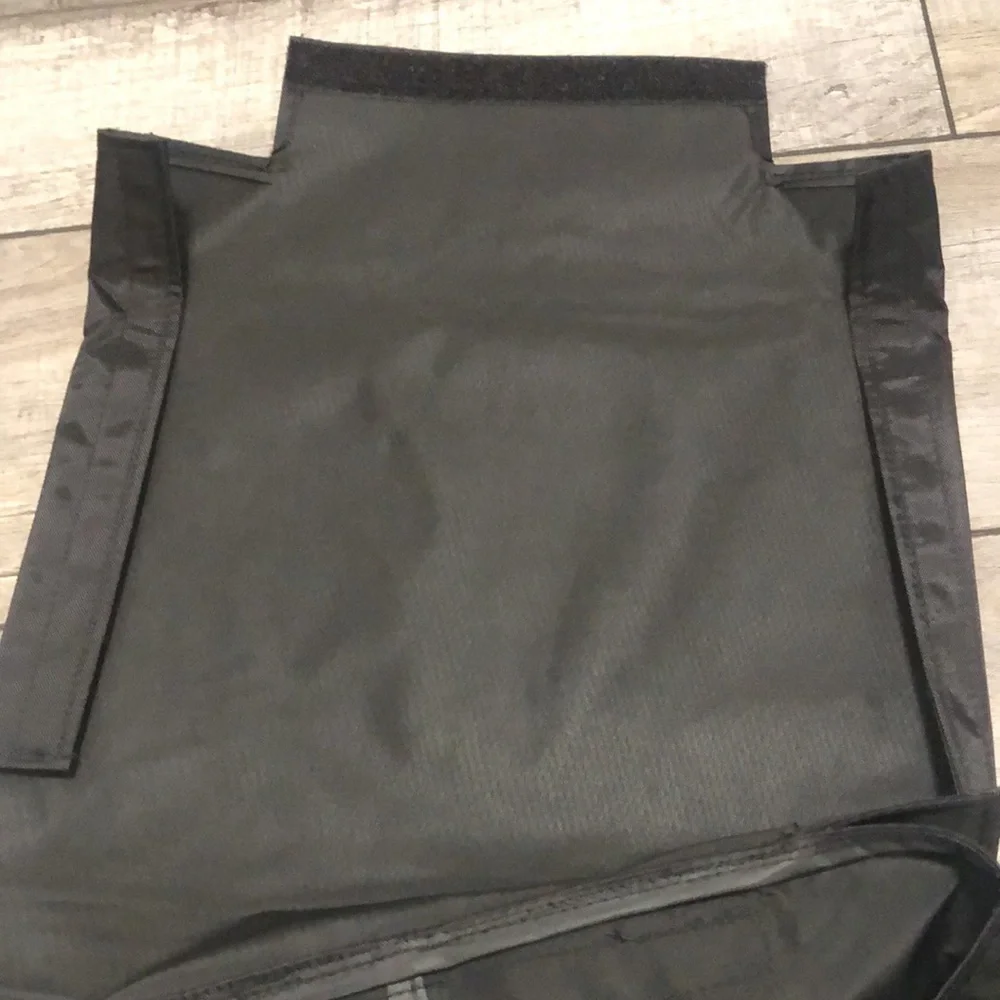 NIB heavy duty shopping cart liner in black nylon top flap Velcro closure